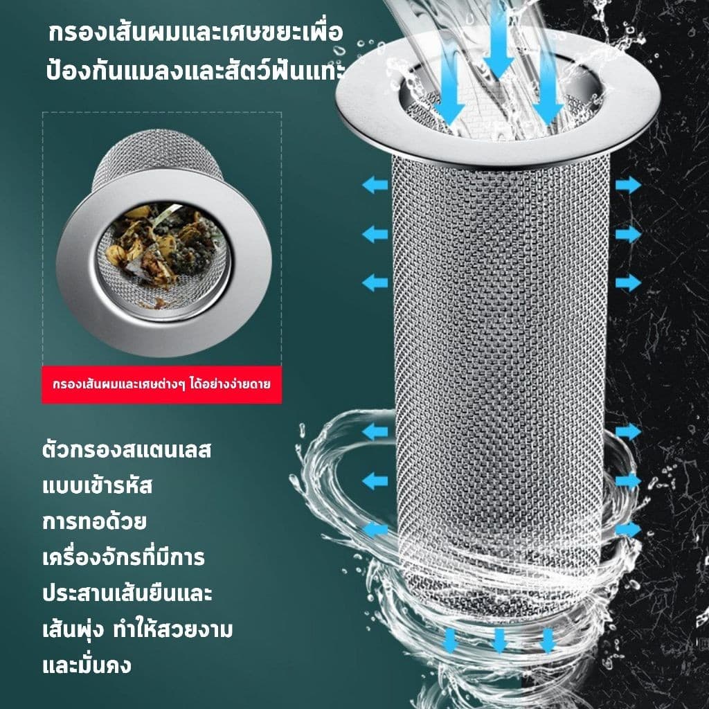 HOT!ที่กรองท่อระบายน้ำ ตะแกรงกรองท่อ สแตนเลส304 กรองเศษผม เศษอาหาร อื่นๆไส้กรองอ่างล้างจานสแตนเลสหลายขนาด รูปที่ 8
