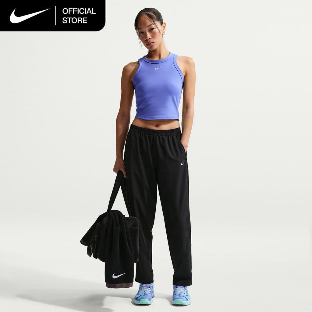 Nike Dri-FIT Women's One Mid-Rise Woven Pants - Black รูปที่ 5