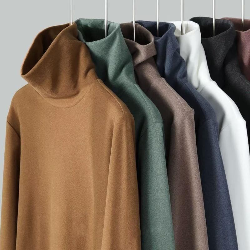 เสื้อผู้ชายฤดูหนาว แขนยาว คอปกสูง สีหลากหลาย เช่น กาแฟ สีเขียว สีกากี สีเทา และสีดํา