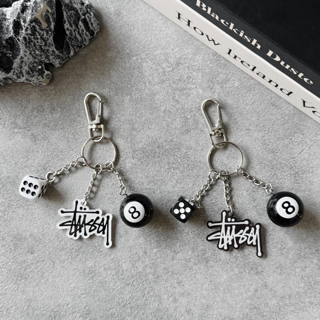Stussy พวงกุญแจ Lanyard สําหรับ AirPods TWS หูฟังไร้สายบลูทูธป้องกันกรณีจี้อุปกรณ์เสริม รูปที่ 4
