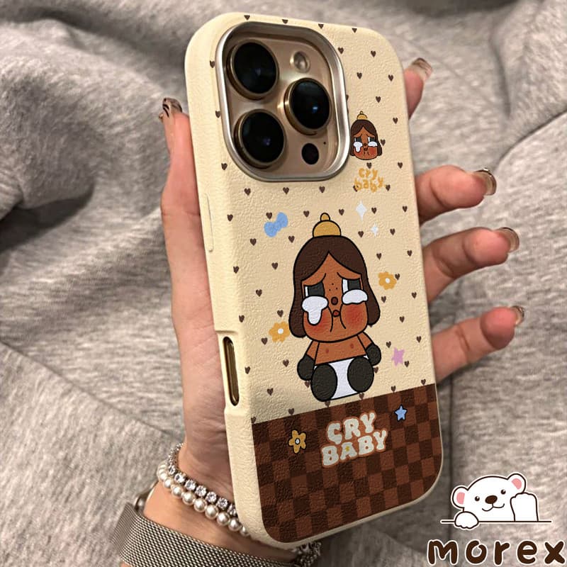 เคสไอโฟน16สำหรับIPhone 13 17 11 15 16 14 12 Pro Max 15 14 16 Plus XS XR Xตุ๊กตาลายดอกไม้น่ารักรักหนังร้องไห้ทารกปกคลุม รูปที่ 7