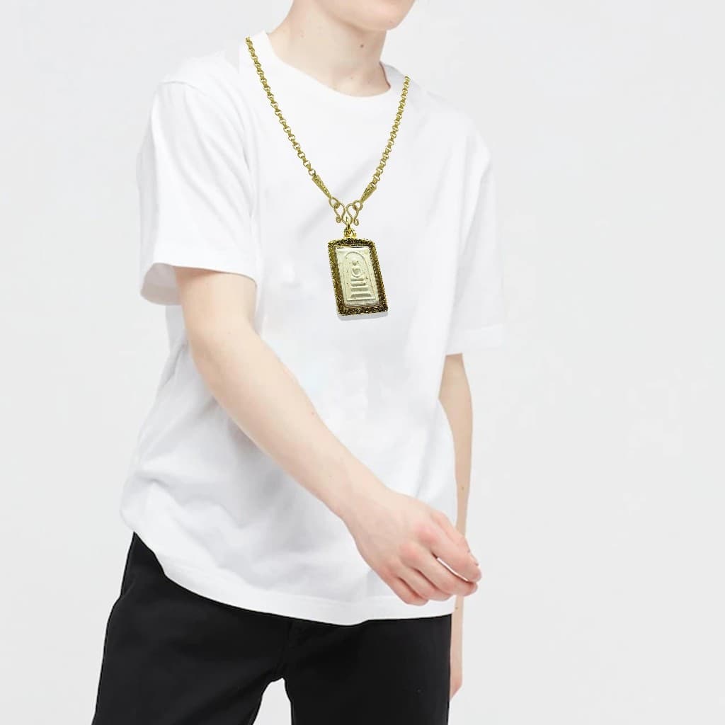 Moilz Casual เสื้อพระ เก๊ สร้อยพระ สร้อยทอง เข้าพรรษา ผ้า cotton อย่างดี สายมูต้องมี งานบวช เสื้อยืดแขนสั้นคอกลมรัดรูป รูปที่ 2
