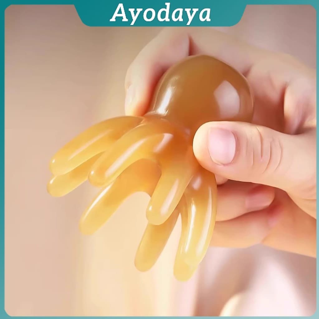 Ayo หวีนวดทรงปลาหมึก หนังศีรษะ ใบหน้า เครื่องขูดร่างกาย วัสดุเรซิน หวีดูแลความงาม Scalp comb รูปที่ 5
