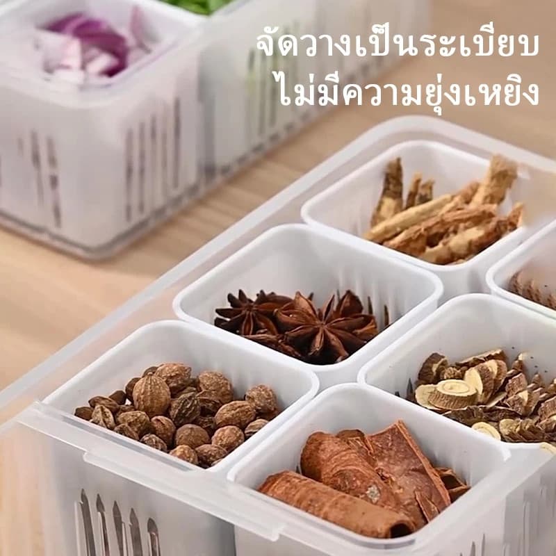 COZII กล่องถนอมอาหาร แยก 4/6ช่อง โปร่งใสกล่องเก็บอาหาร กล่องเก็บของในตู้เย็น กล่องบรรจุอาหารเด็ก กล่องเก็บผัก พร้อมฝาปิด รูปที่ 6
