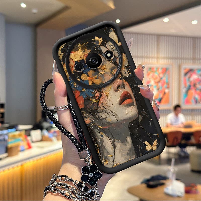 เคส Redmi A3 A3X เคสโทรศัพท์ซิลิโคนอ่อนนุ่มเทรนด์ภาพสีดํา TYHS รูปที่ 2