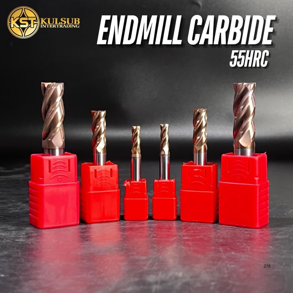 เอ็นมิลคาร์ไบด์ 4 ฟัน Endmill Carbide 55 HRC ขนาด1mm.-6mm. รูปที่ 1