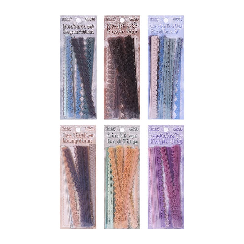 Journamm 40pcs ดอกไม้พาสเทลลูกไม้สติ๊กเกอร์ตกแต่ง Self-Adhesive Vintage สมุดภาพวารสารการ์ดทํา Embelishment สติกเกอร์ รูปที่ 5