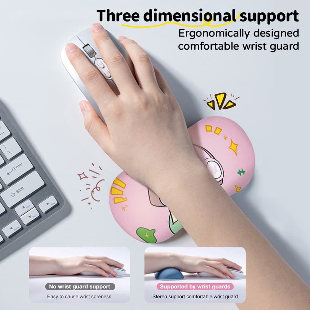 แผ่นรองข้อมือคีย์บอร์ด แผ่นรองเมาส์ ข้อมือ เมมโมรี่โฟม เจลรองข้อมือ สําหรับสัมผัสนุ่มส่งเสริมข้อมือฟรีแบคทีเรียเย็น รูปที่ 6