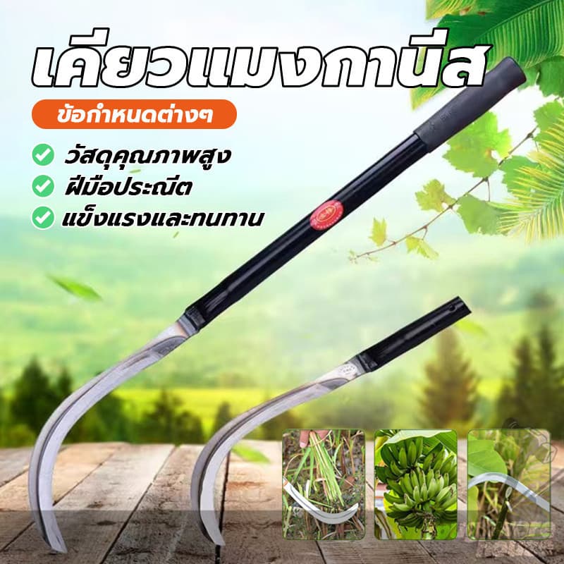 เคียวแมงกานีส เคียวตัดหญ้า เหล็กตัดหญ้า เคียวเกี่ยวข้าว ทำจากเหล็กแมงกานีส แข็งแกร่งและคมเป็นพิเศษ แข็งแรง รูปที่ 3