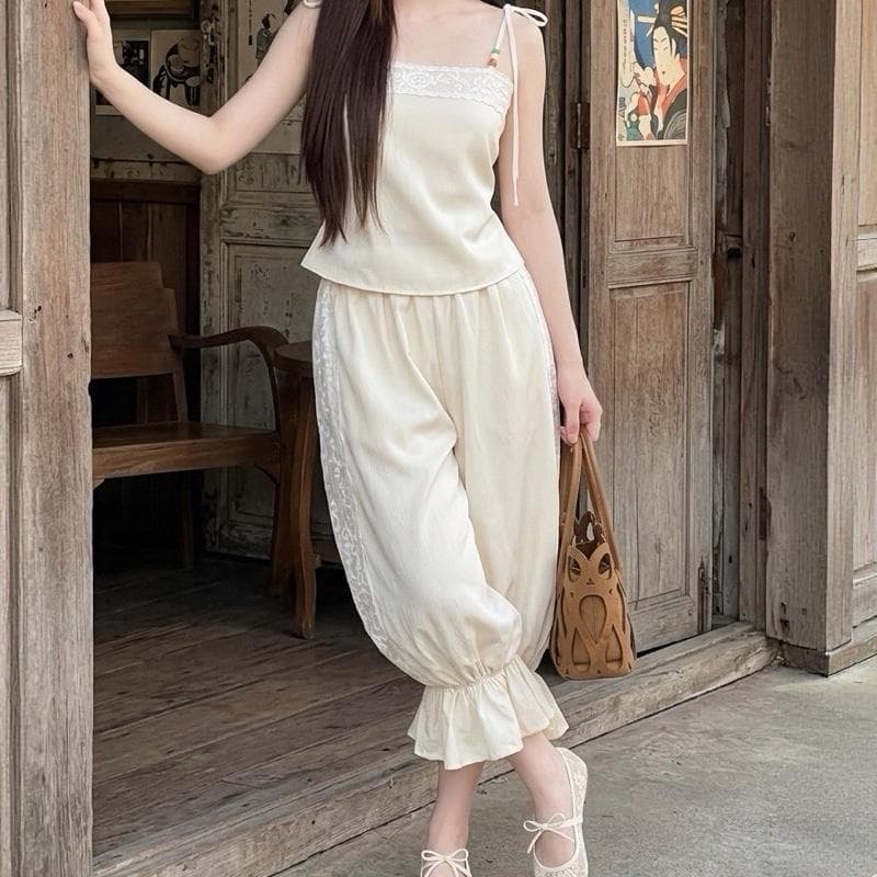 Jinni minimal เซตสายเดี่ยว กางเกงจินนี่ รูปที่ 3