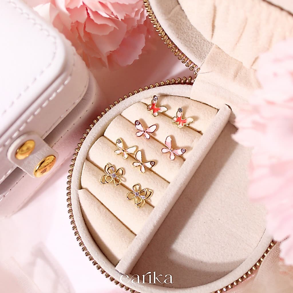earika.earrings - Buttervine collection รวมต่างหูก้านเงินแท้ลายผีเสื้อสีหวาน ผิวแพ้ง่ายใส่ได้ รูปที่ 1