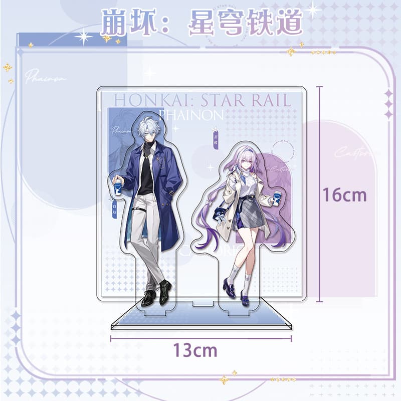 Honkai Star Rail X Lucky Coffee Castoririce Khaslana Painon Badge Stand Laser Ticket พวงกุญแจเกม Merch รูปที่ 8