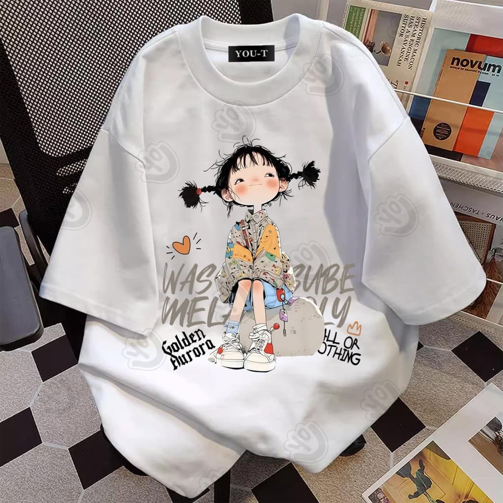 T42.SHOPสื้อยืด oversize เสื้อแฟชั่น เกาหลี สตรีท ใส่สบาย โคตรนุ่ม ผ้าคอตตอน100% ลาย "GOLDEN GIRL" รูปที่ 9