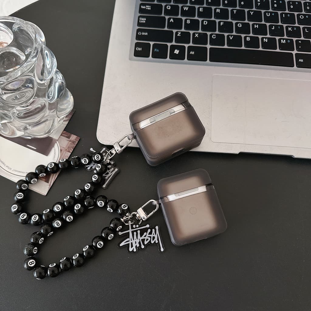 Stussy พวงกุญแจ Lanyard สําหรับ AirPods TWS หูฟังไร้สายบลูทูธป้องกันกรณีจี้อุปกรณ์เสริม รูปที่ 7