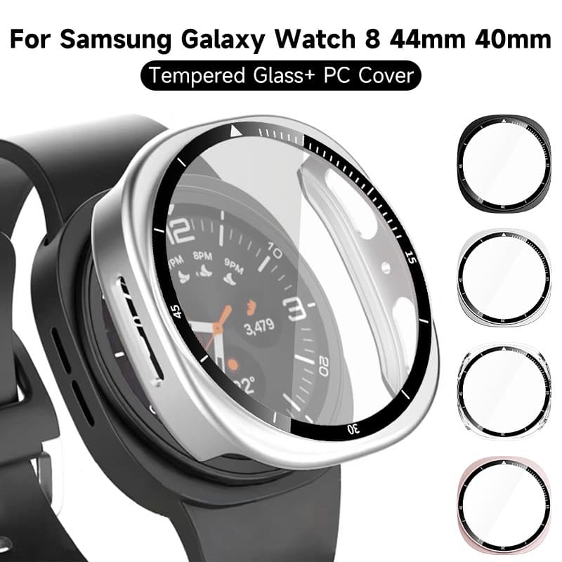 สำหรับ Samsung Galaxy Watch 8 44 มม. 40 มม. สแตนเลสโลหะ Mlanese Loop กรณีแก้วสำหรับ Galaxy Watch 8 สายรัด รูปที่ 9