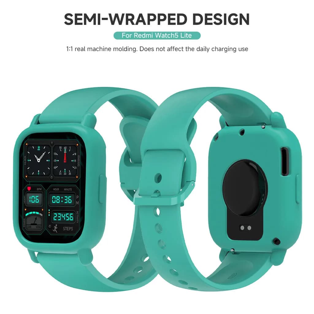 สายรัดซิลิโคน 2 ใน 1 + กรณี for Smartwatch Xiaomi Redmi Watch 5 Active อุปกรณ์ครอบกรอบยางกีฬา for Redmi Watch 5 Lite รูปที่ 7