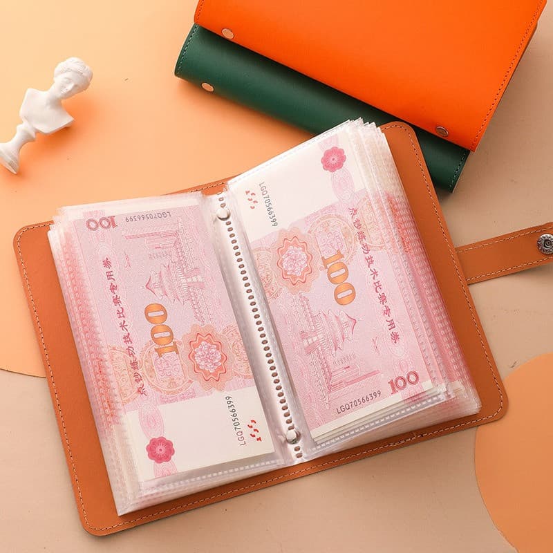 สมุดบันทึกเงินสด A6 สามารถเก็บเงินสดและใบเสร็จรับเงินได้ถึง 100 ใบ เหมาะอย่างยิ่งสำหรับการเก็บธนบัตร รูปที่ 6