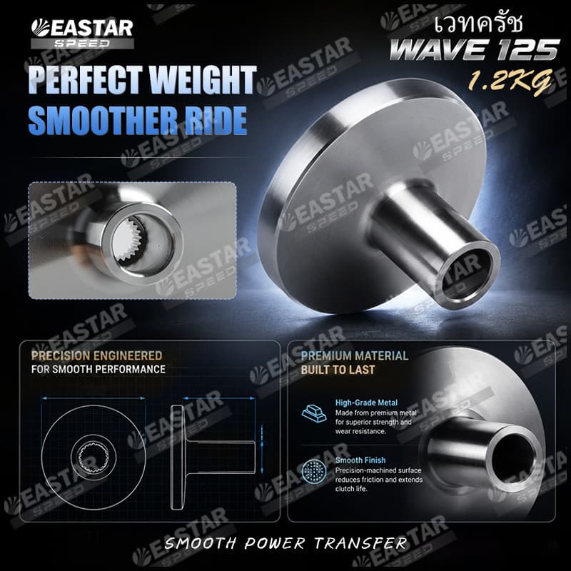 เวทครัช Wave 125 นํ้ำหนัก 1.2กก เวฟ125 ใส่รังครัชโซนิค ส้ำย Drag อะไหล่แต่งครัช อัพเกรด สเปคแข่ง แข็งแรง - EASTER SPEED รูปที่ 5