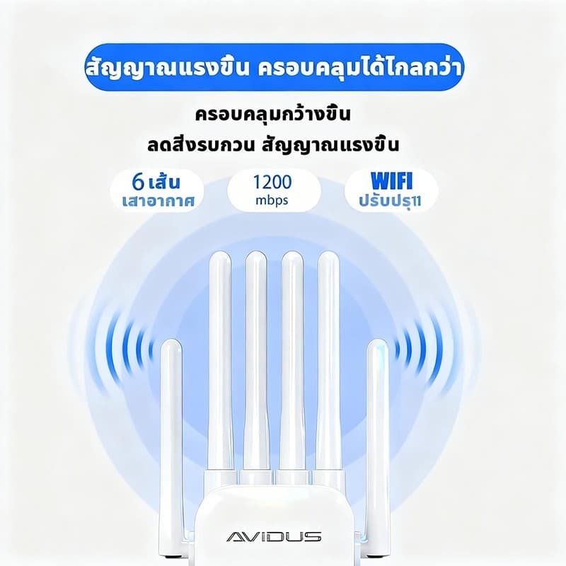 2.4/5Gตัวขยายสัญญาณ WiFi WiFi รีพีตเตอร์ ตัวขยายสัญญาณ WiFi Dual Band ตัวเสริมสัญญาณ WiFi ตัวขยายสัญญาณเราเตอร์ รูปที่ 8