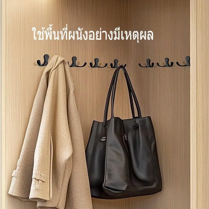 ThaiJOY ตะขอแขวนเสื้อผ้า ตะขอติดผนังหมวก กระเป๋า ที่แขวนของ ขอเกี่ยว ตะขอแขวนติดผนังสไตล์วินเทจตะขอเก็บโลหะติดผนัง-โลหะผสมสังกะสีหลุมคู่ตะขอพร้อมสกรู-โลหะแก้วเครื่องดื่มถ้วยที่เก็บกุญแจ-เสื้อผ้าเสื้อหมวกกระเป๋าผ้าขนหนูแขวนแขว รูปที่ 4