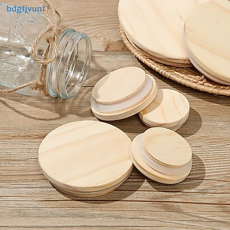 Bdgf ซิลิกาเจลวงกลม ฝาไม้สน สําหรับ Cani Storage Jar ฝาปิดถ้วยแฮนด์เมด TH รูปที่ 1