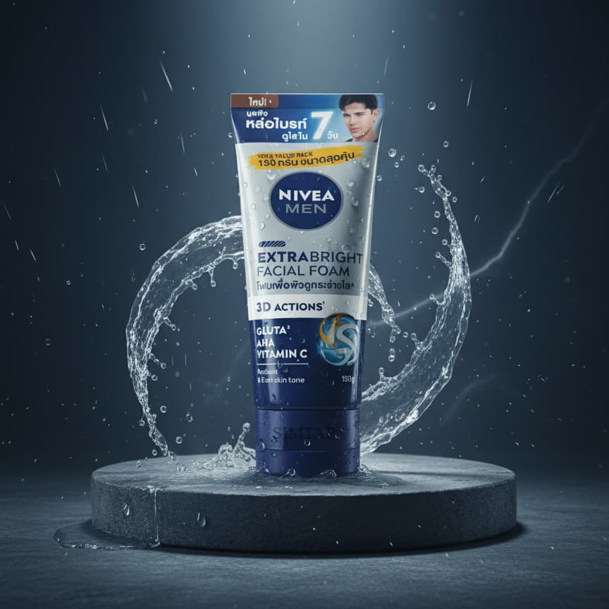 นีเวีย เมน เอ็กซ์ตร้าไวท์ โฟมล้างหน้าขนาดใหญ่ 150 กรัม พร้อมจัดส่ง NIVEA Men Extra White รูปที่ 1