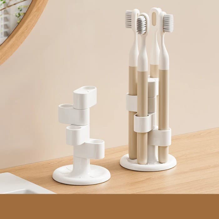 HOME360° ที่ใส่แปรงสีฟันหมุนได้, ออแกไนเซอร์ตั้งโต๊ะ, ชั้นเก็บแปรงสีฟัน, ที่เก็บปากกาแปรงแต่งหน้า อุปกรณ์ห้องน้ํา รูปที่ 3