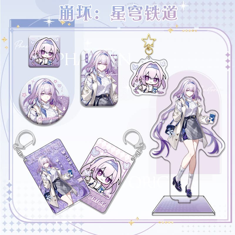 Honkai Star Rail X Lucky Coffee Castoririce Khaslana Painon Badge Stand Laser Ticket พวงกุญแจเกม Merch รูปที่ 6