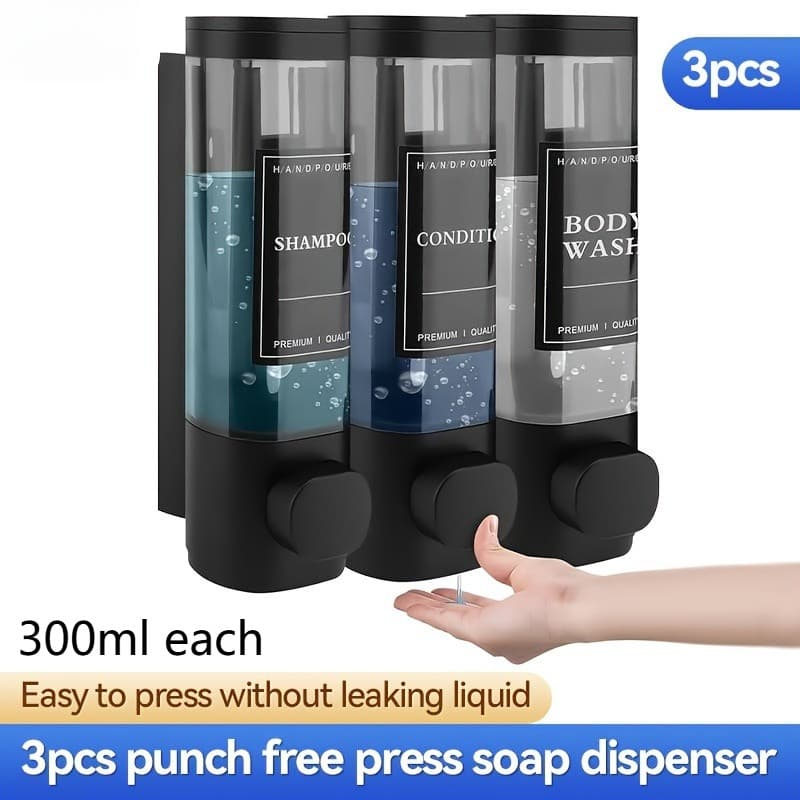 เครื่องจ่ายสบู่ 900มล ติดผนังมือกดตู้ทําสบู่ที่วางสบู่ด้วยมือสําหรับห้องน้ําฝักบัว รูปที่ 4