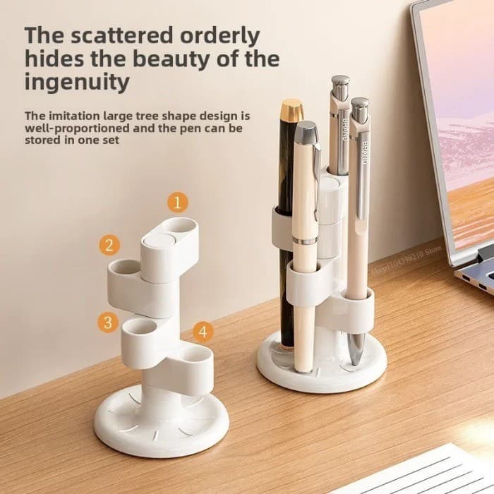 HOME360° ที่ใส่แปรงสีฟันหมุนได้, ออแกไนเซอร์ตั้งโต๊ะ, ชั้นเก็บแปรงสีฟัน, ที่เก็บปากกาแปรงแต่งหน้า อุปกรณ์ห้องน้ํา รูปที่ 4