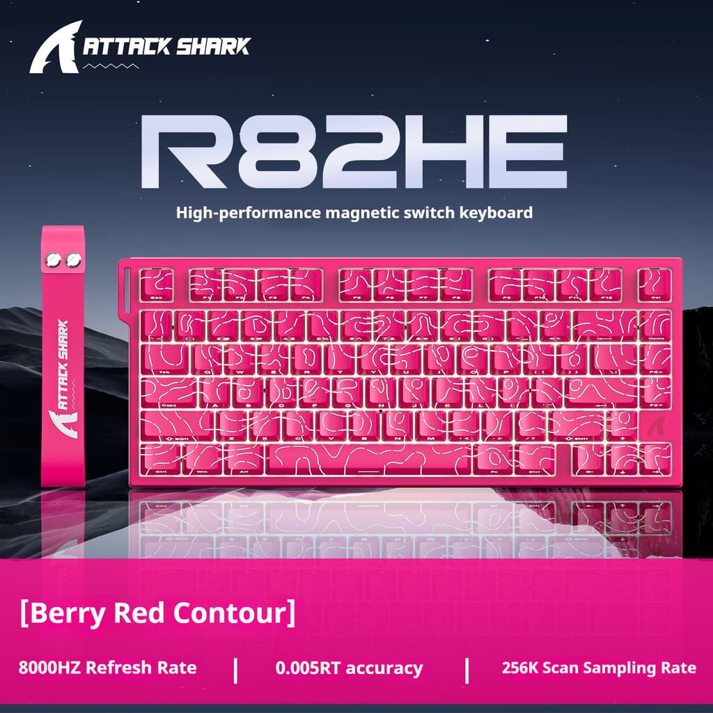 Attack Shark R82HE สวิตช์แม่เหล็กคีย์บอร์ดแบบกลไก Contour แกะสลักด้านข้างแบบมีสาย RGB Gaming RT ปรับคีย์ Travel Latency ต่ํา รูปที่ 7