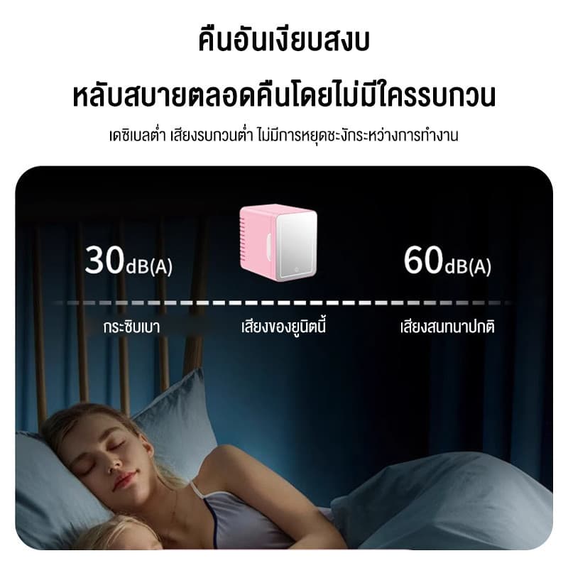 LENODI ตู้เย็นมินิ 13L ใส่ท้ายรถได้ ตู้เย็นเก็บเครื่องสำอาง แช่แผ่นมาส์ก ตู้เย็นหอพัก ตู้เย็นเก็บนม หรี่แสงLEDได้ 3 ระ รูปที่ 5