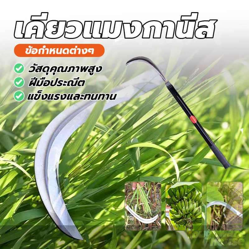 เคียวแมงกานีส เคียวตัดหญ้า เหล็กตัดหญ้า เคียวเกี่ยวข้าว ทำจากเหล็กแมงกานีส แข็งแกร่งและคมเป็นพิเศษ แข็งแรง รูปที่ 5