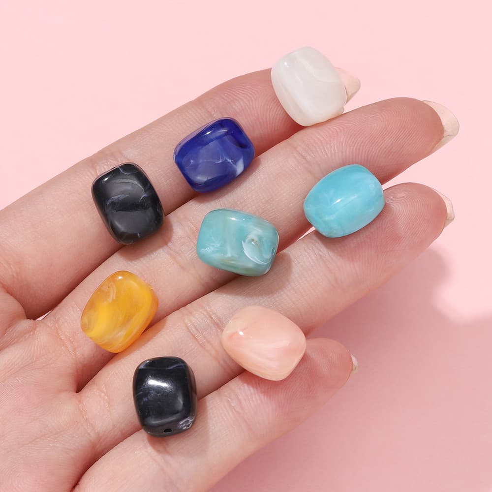 St. kunkka 10 ชิ้นอะคริลิคเลียนแบบลูกปัดหิน 11 มม.ลูกปัดสี่เหลี่ยมสําหรับ DIY สร้อยข้อมือสร้อยคอทํา รูปที่ 9