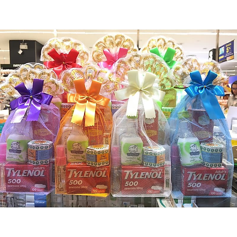 ถุงสังฆทานแบบจีบพร้อมโบว์ (10ใบ/แพ็ค) เจ้าแรก