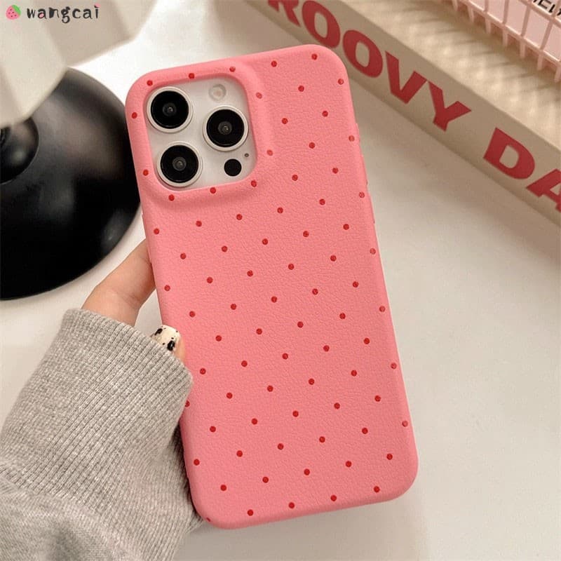 สําหรับ Vivo V40 V30 V29 Lite V27 V23 V20 V27 Pro V27e V17 Neo เคสโทรศัพท์น่ารักลายจุดสีสัน PU หนังลิ้นจี่สาวง่ายปลอกอ่อนกรณีปกหลัง รูปที่ 3