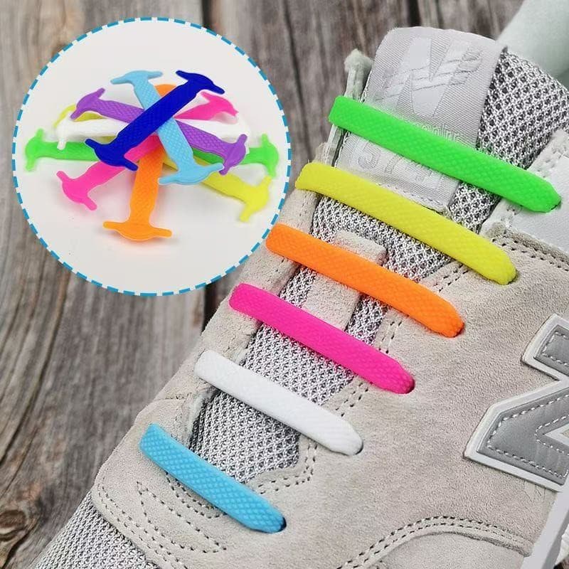 16 ชิ้นความยืดหยุ่นสูงฟรี Laces หัวเข็มขัดซิลิโคนสีรุ้งขี้เกียจ Laces กีฬา Leisure Must-Have เด็กผู้ใหญ่ Universal รูปที่ 9