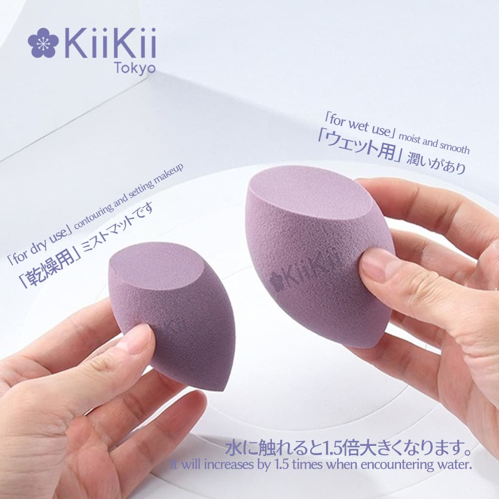 KiiKii พัฟแต่งหน้า ฟองน้ําแต่งหน้าไข่ เกลี่ยรองพื้น ใช้ได้ทั้งแห้งและเปียก แบบตัดเฉียง รูปที่ 4