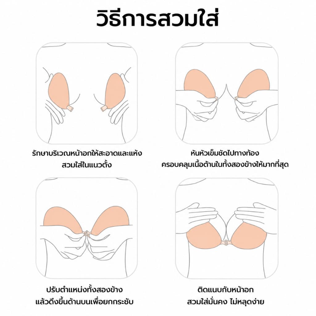 บราปีกนก Soft bra บราไร้ขอบ บราปีกนกทรงกลม ปรับทรงและกาวใหม่ ติดแน่นกว่าเดิม ช่วยดันทรง อกชิด บรากลมรุ่นใหม่ รูปที่ 7