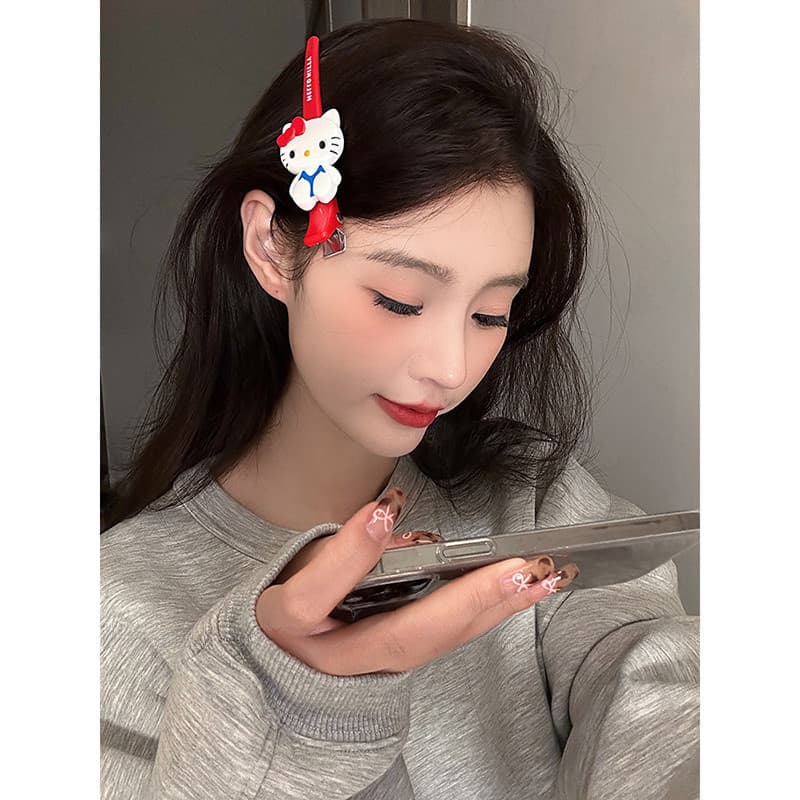 Hello Kitty กิ๊บติดผมขนาดใหญ่เครื่องประดับผมการ์ตูนน่ารักสําหรับเด็กผู้หญิง รูปที่ 4
