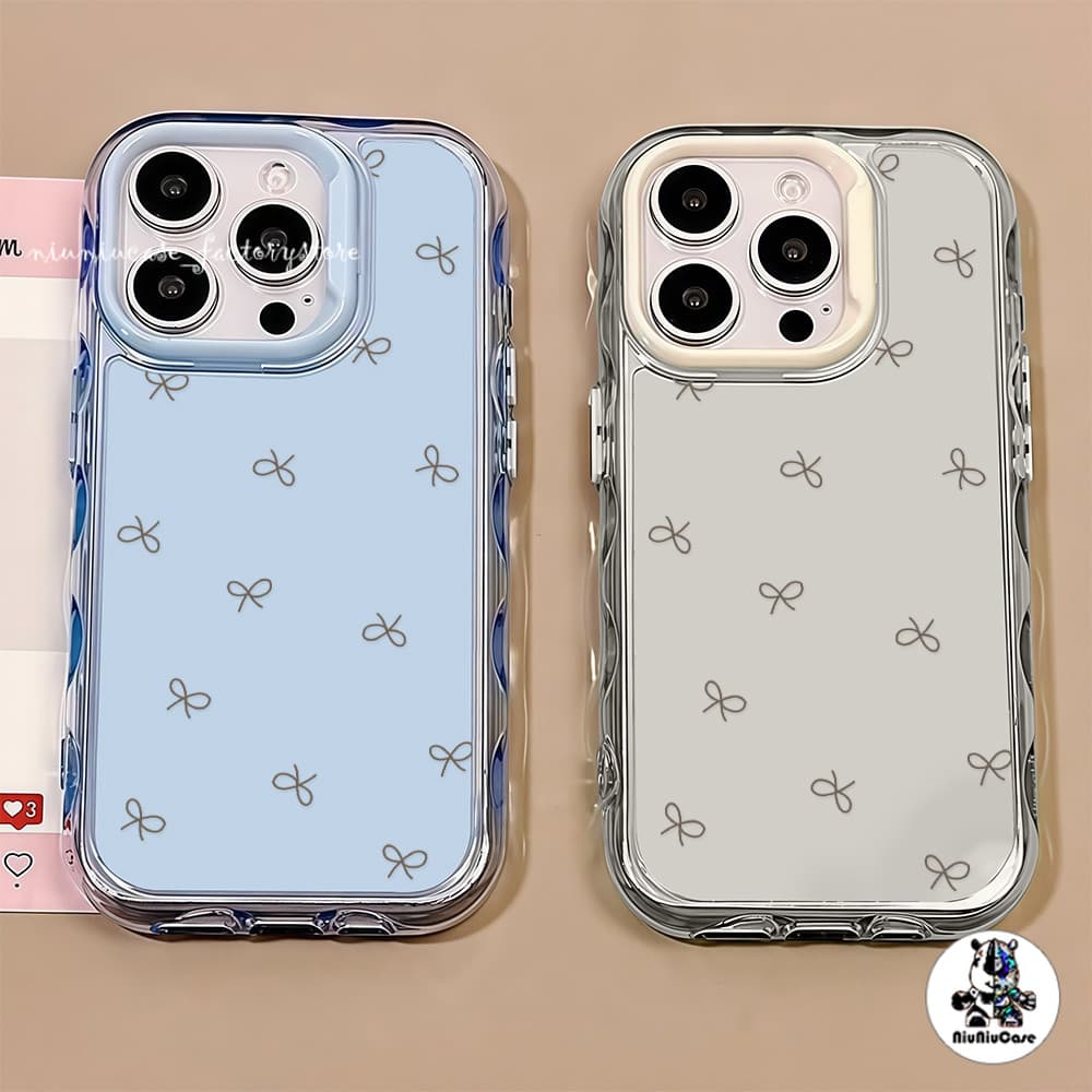สําหรับ เคสไอโฟน13 โบว์ผีเสื้อที่น่ารัก For iPhone 16 15 14 13 12 11 17 Pro Max 15 16 Plus เคสโทรศัพท์ Insสี Jelly Case รูปที่ 6
