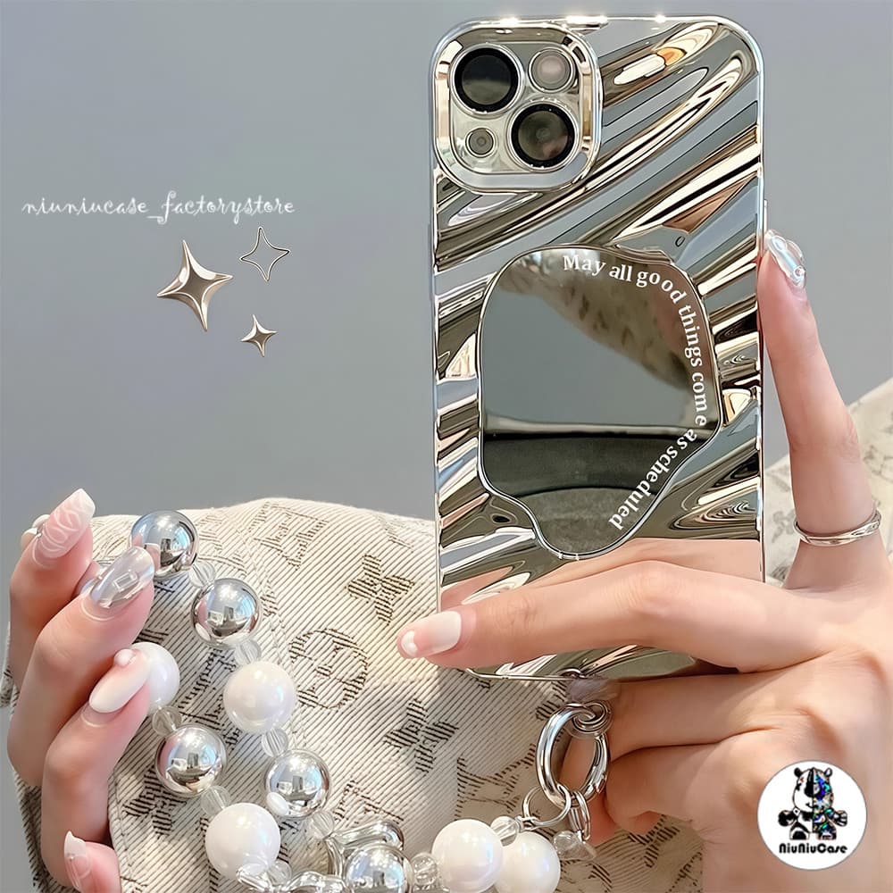 Forเคสไอโฟน13 For iPhone 16 11 15 Pro Max 7 8 Plus 12 13 13 Pro Max XR XS Max เคสโทรศัพท์มือถือ Wave Mirror ป้องกันการตก รูปที่ 8