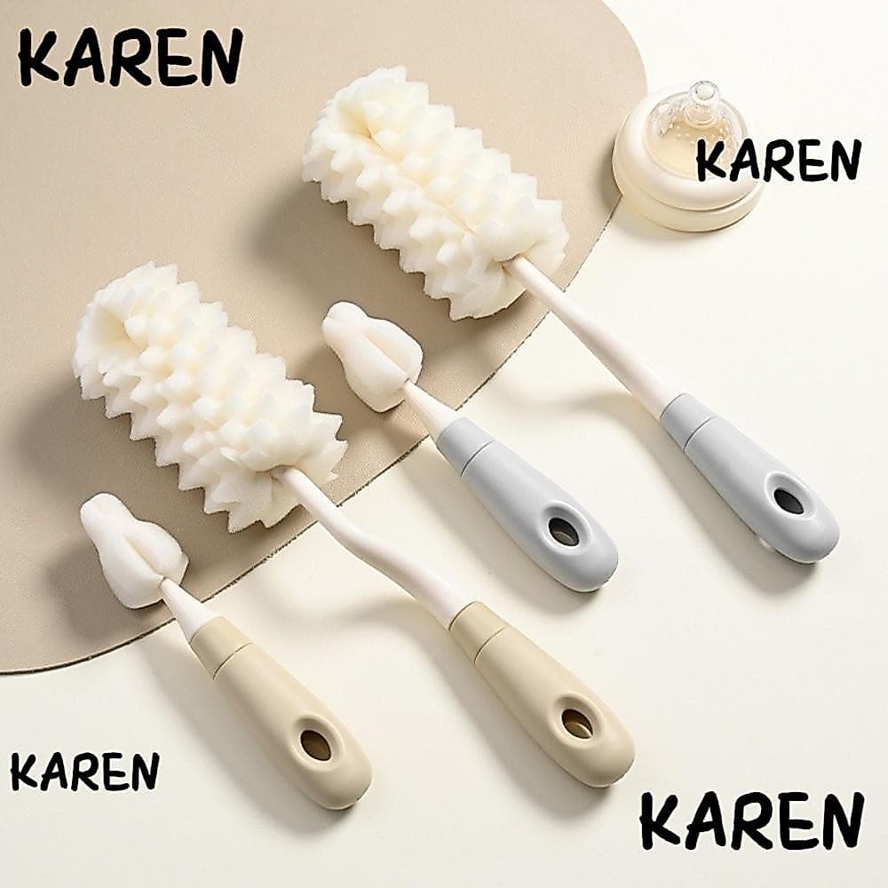 KARENGOODS ชุดแปรงทําความสะอาดขวด,เครื่องขัดพื้นฟาง Pacifier ด้ามยาว 360 องศา,ชุดขนแปรงทนทาน Ergonomically Straw Brush Baby Care รูปที่ 1