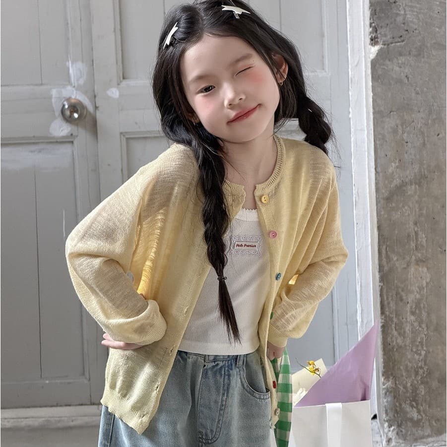 PRETTY BABY เสื้อคลุมเด็ก เสื้อแขนยาว เสื้อคลุมไหมถัก โทนสีพาสเทล รูปที่ 4