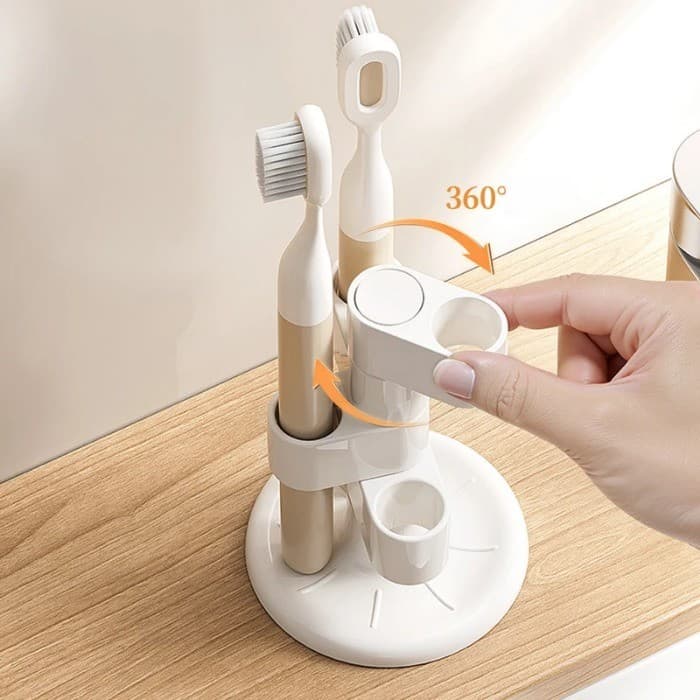 HOME360° ที่ใส่แปรงสีฟันหมุนได้, ออแกไนเซอร์ตั้งโต๊ะ, ชั้นเก็บแปรงสีฟัน, ที่เก็บปากกาแปรงแต่งหน้า อุปกรณ์ห้องน้ํา รูปที่ 5