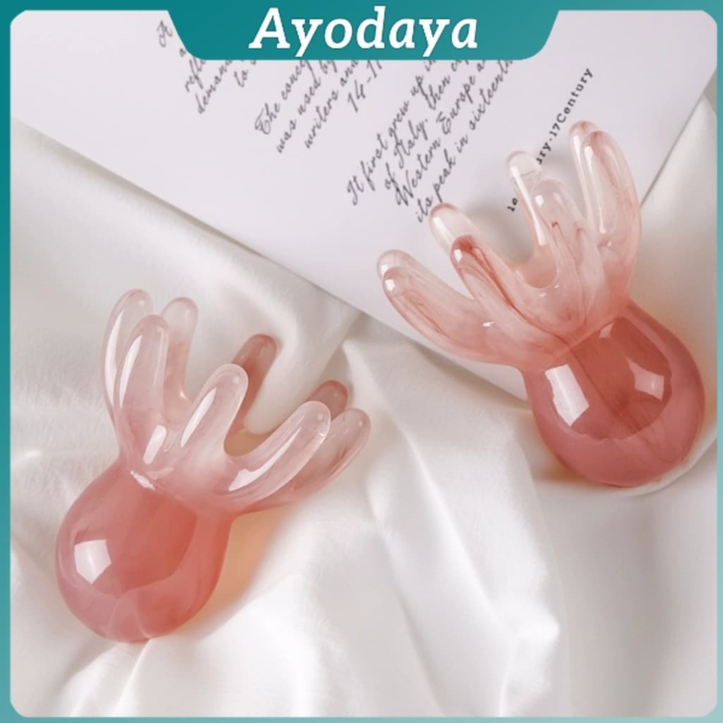 Ayo หวีนวดทรงปลาหมึก หนังศีรษะ ใบหน้า เครื่องขูดร่างกาย วัสดุเรซิน หวีดูแลความงาม Scalp comb รูปที่ 6