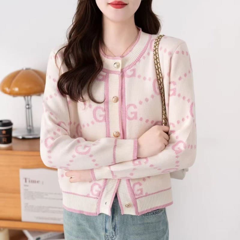 เสื้อกันหนาวถักสำหรับผู้หญิง สไตล์แฟชั่นตะวันตก ใช้งานได้หลายโอกาส ในฤดูใบไม้ผลิและฤดูใบไม้ร่วง รูปที่ 2