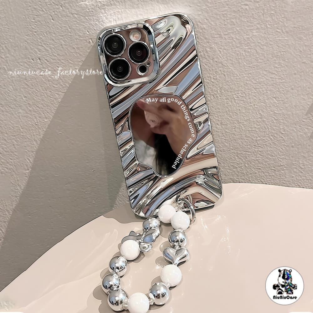 Forเคสไอโฟน13 For iPhone 16 11 15 Pro Max 7 8 Plus 12 13 13 Pro Max XR XS Max เคสโทรศัพท์มือถือ Wave Mirror ป้องกันการตก รูปที่ 9