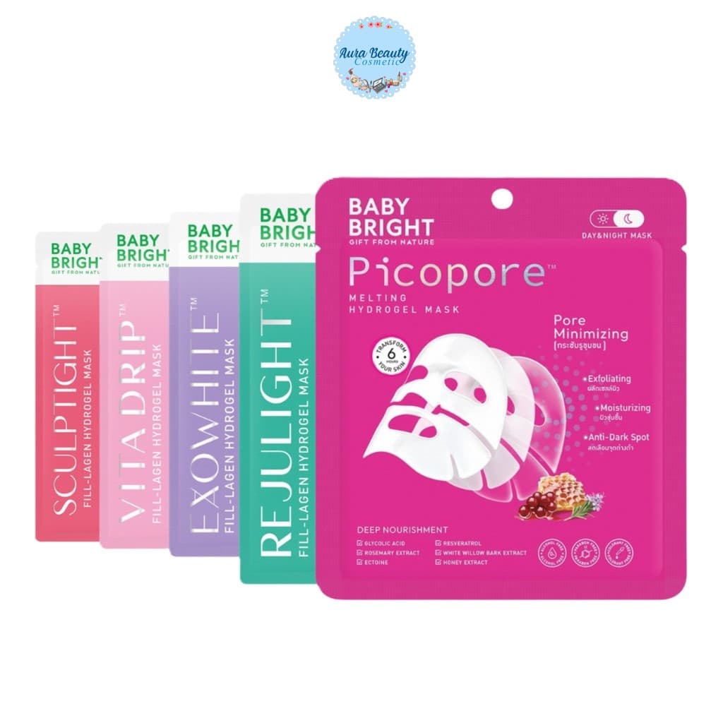 Baby Bright Rejulight / Exowhite / Vitadrip / Sculptight Fill-Lagen Hydrogel Mask แผ่นมากส์ไฮโดรเจลแยกส่วน รูปที่ 1