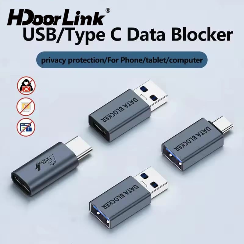 HdoorLink USB Data Blocker Anti Hacking ชาร์จเท่านั้นสะดวก Data Sync Blockers USB Defenders สําหรับการเดินทางชาร์จป้องกันความเป็นส่วนตัวรั่ว รูปที่ 1